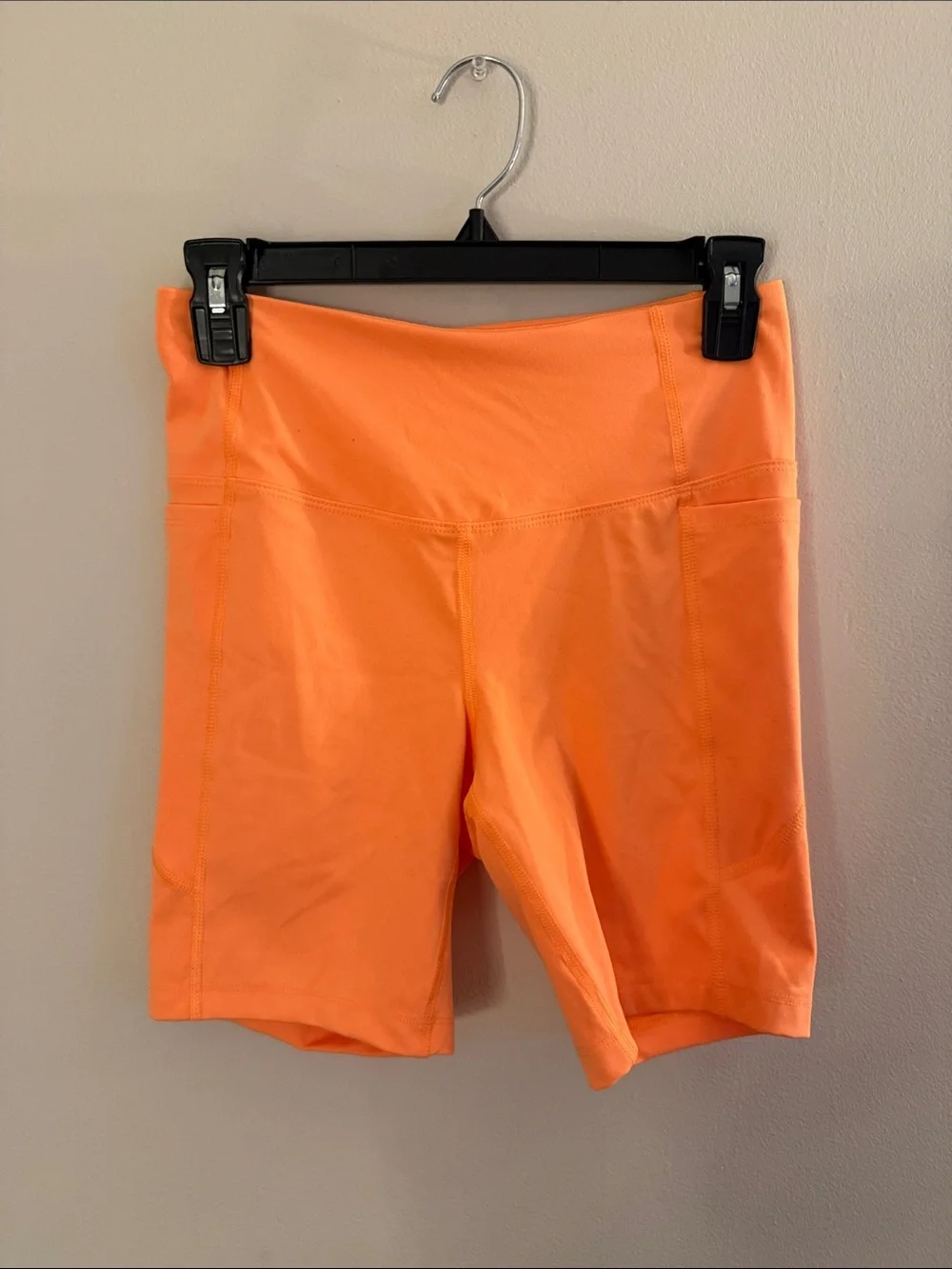 High-Waist Women’s Athletic Bike Shorts - Orange